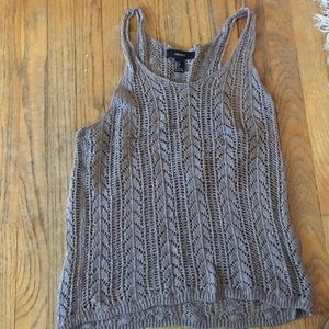Brown knitted tank